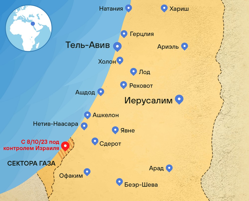 Карта военной ситуации в Израиле